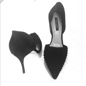 Black suede stilettos